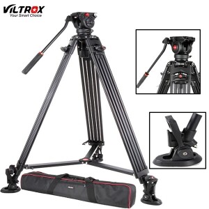 [Viltorx정품] 빌트록스  VX-18M 비디오 삼각대-최대길이 1.88m/최대하중 10kg 알루미늄/퀵플레이트/3단/미들스프레더/영상국민/틱톡/유투버용/1인미디어